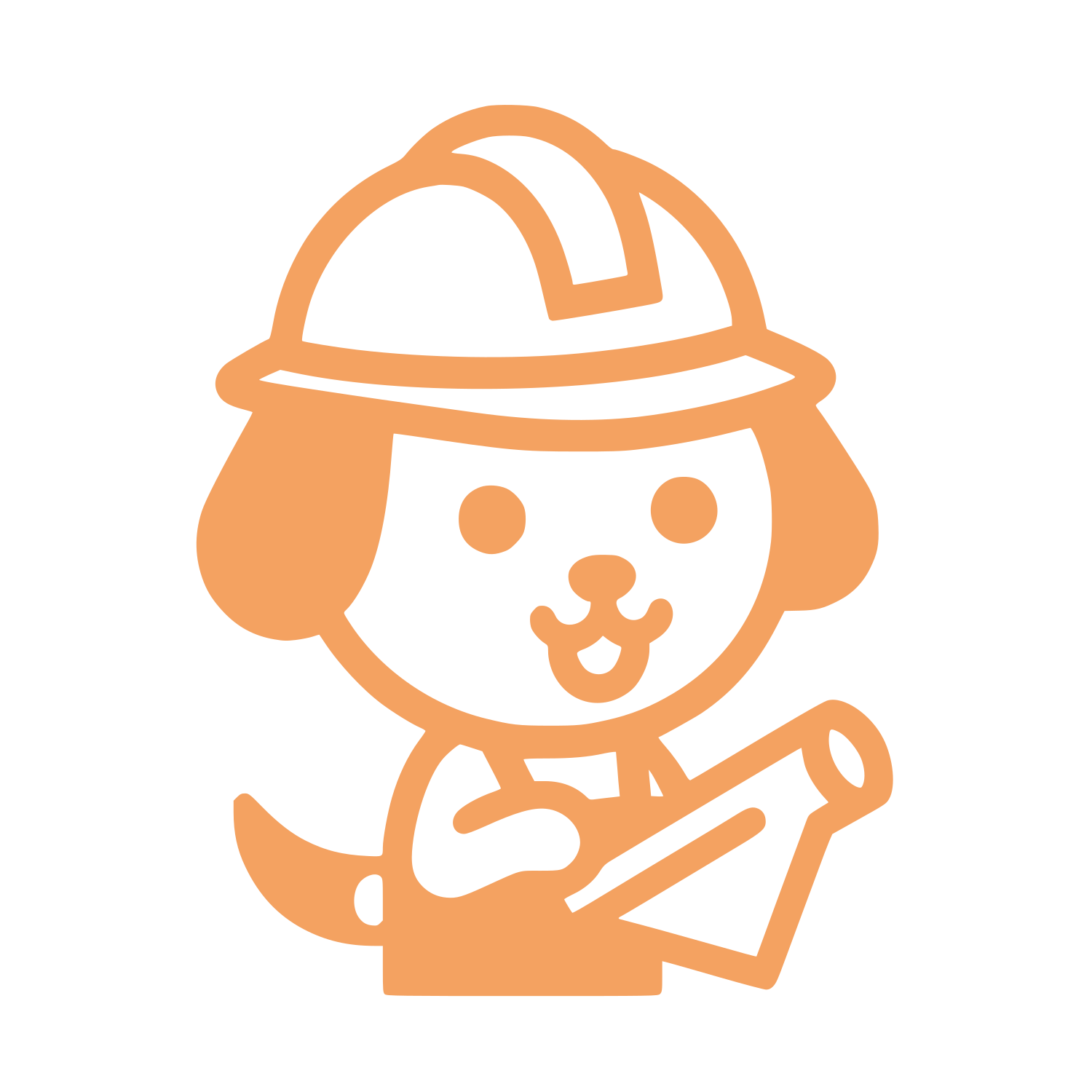 Dog in Hard Hat Logo #F4A261