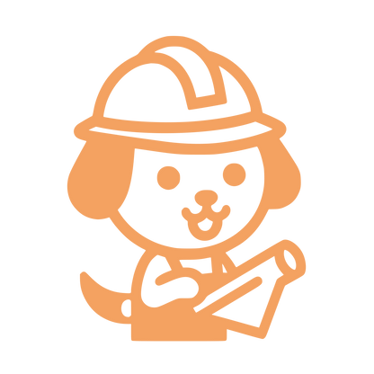 Dog in Hard Hat Logo #F4A261