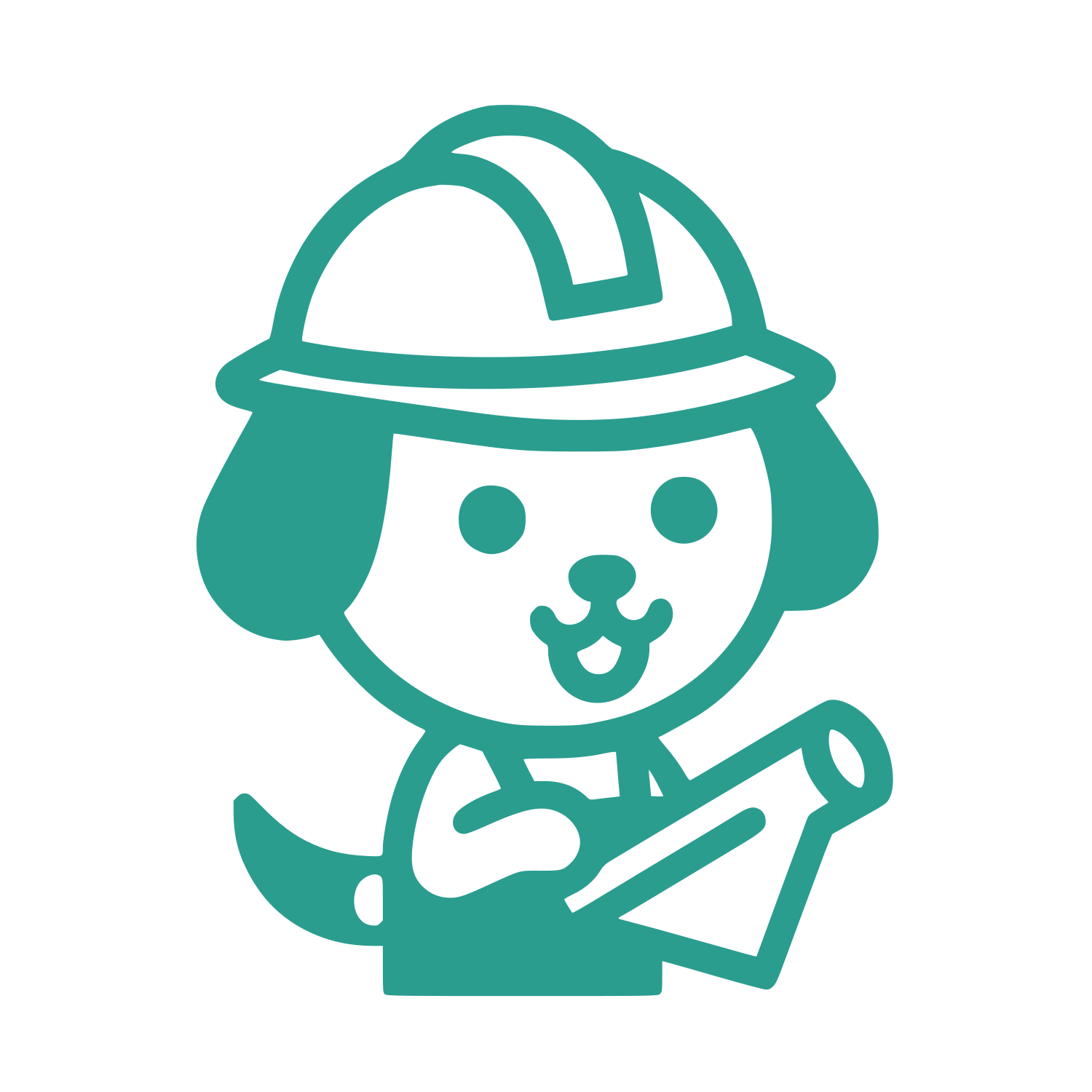 Dog in Hard Hat Logo #2A9D8F