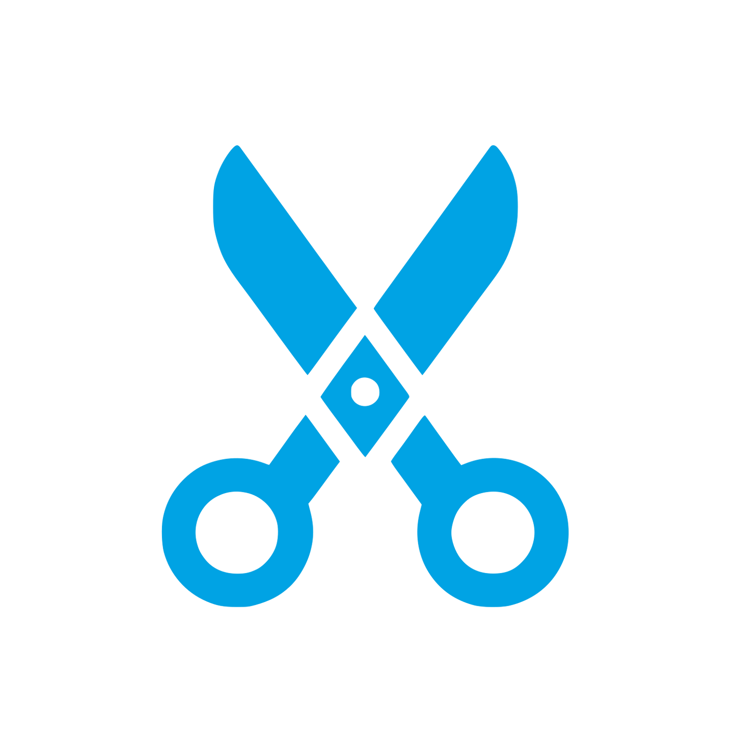 Scissors Logo Design #00a3e4