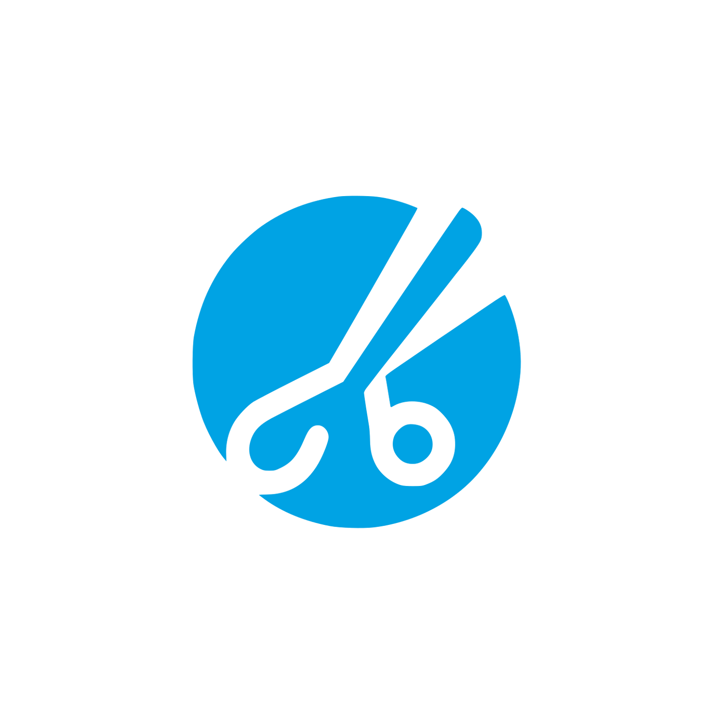 Scissors Circle Logo #00a3e4