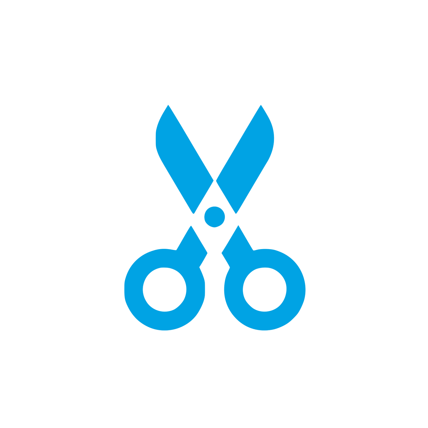 Scissors Graphic Logo #00a3e4