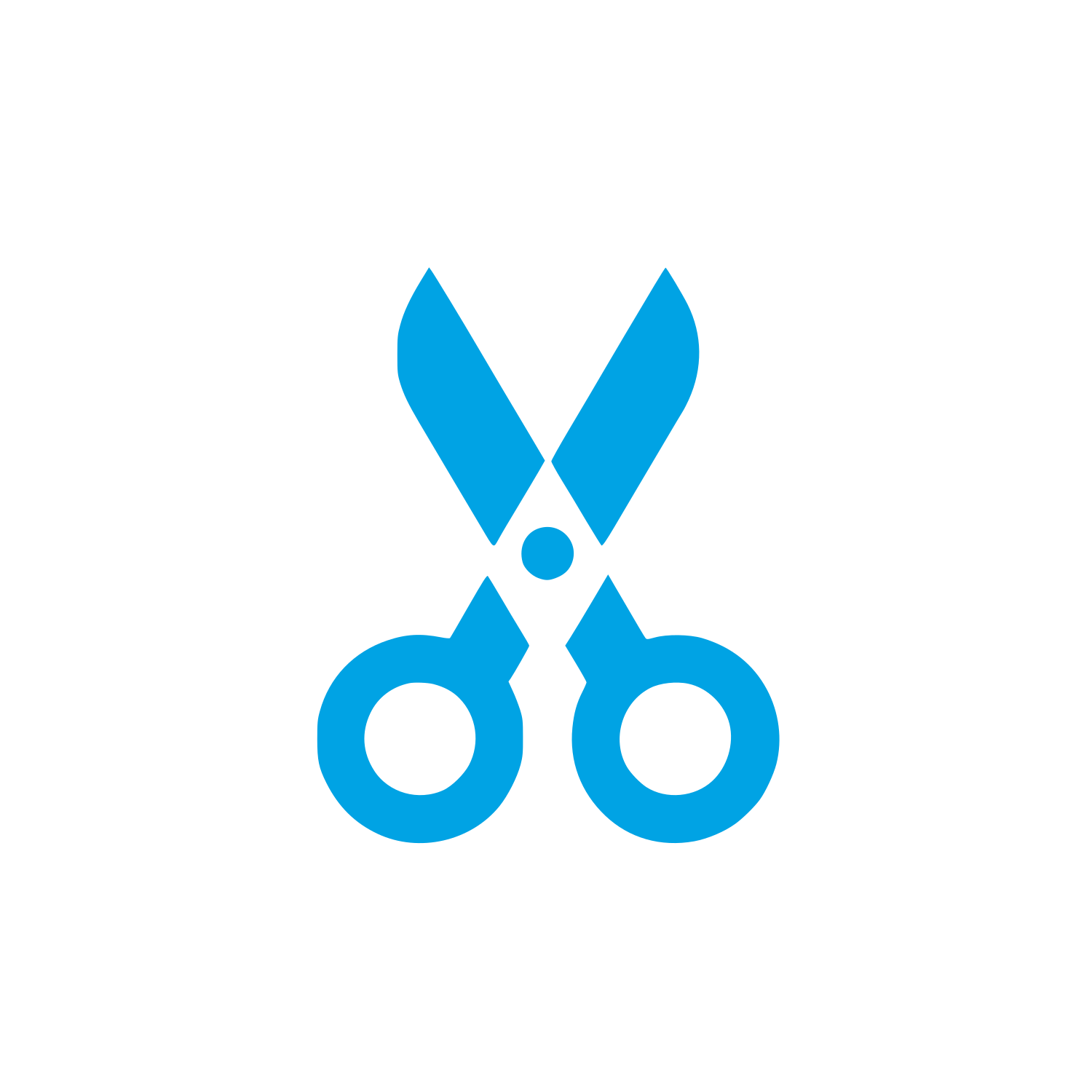 Scissors Graphic Logo #00a3e4