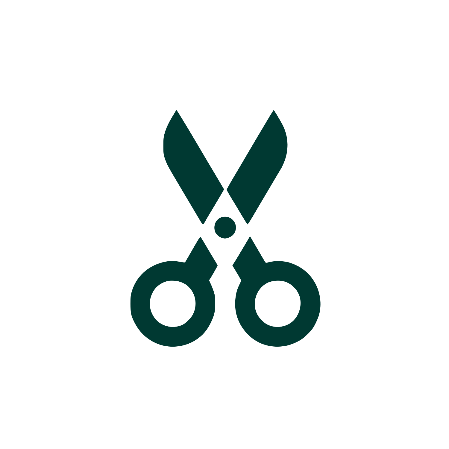 Scissors Graphic Logo #003932