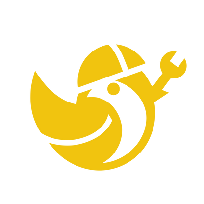 Bird with Hard Hat Logo #F1C40F