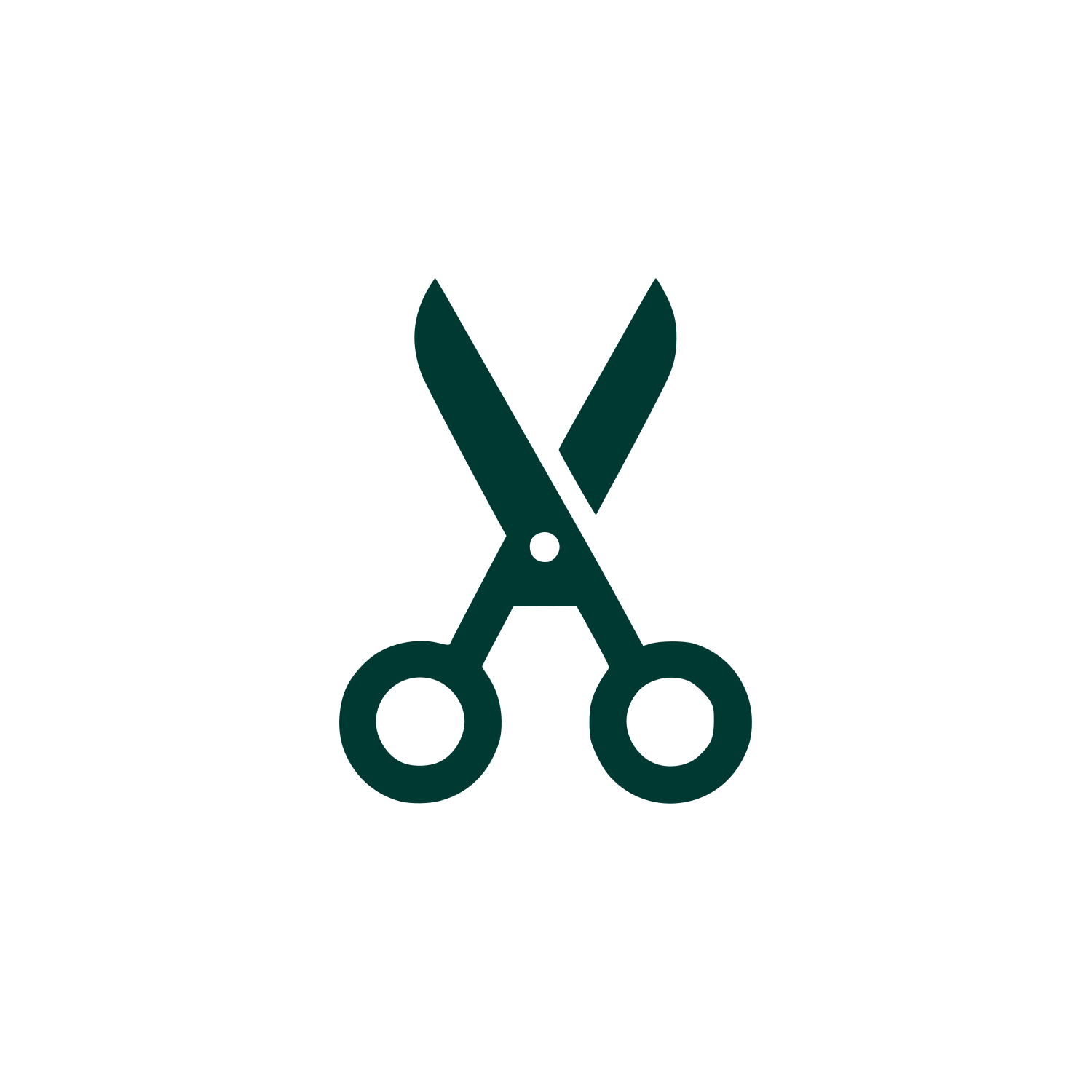 Scissors Silhouette Logo #003932