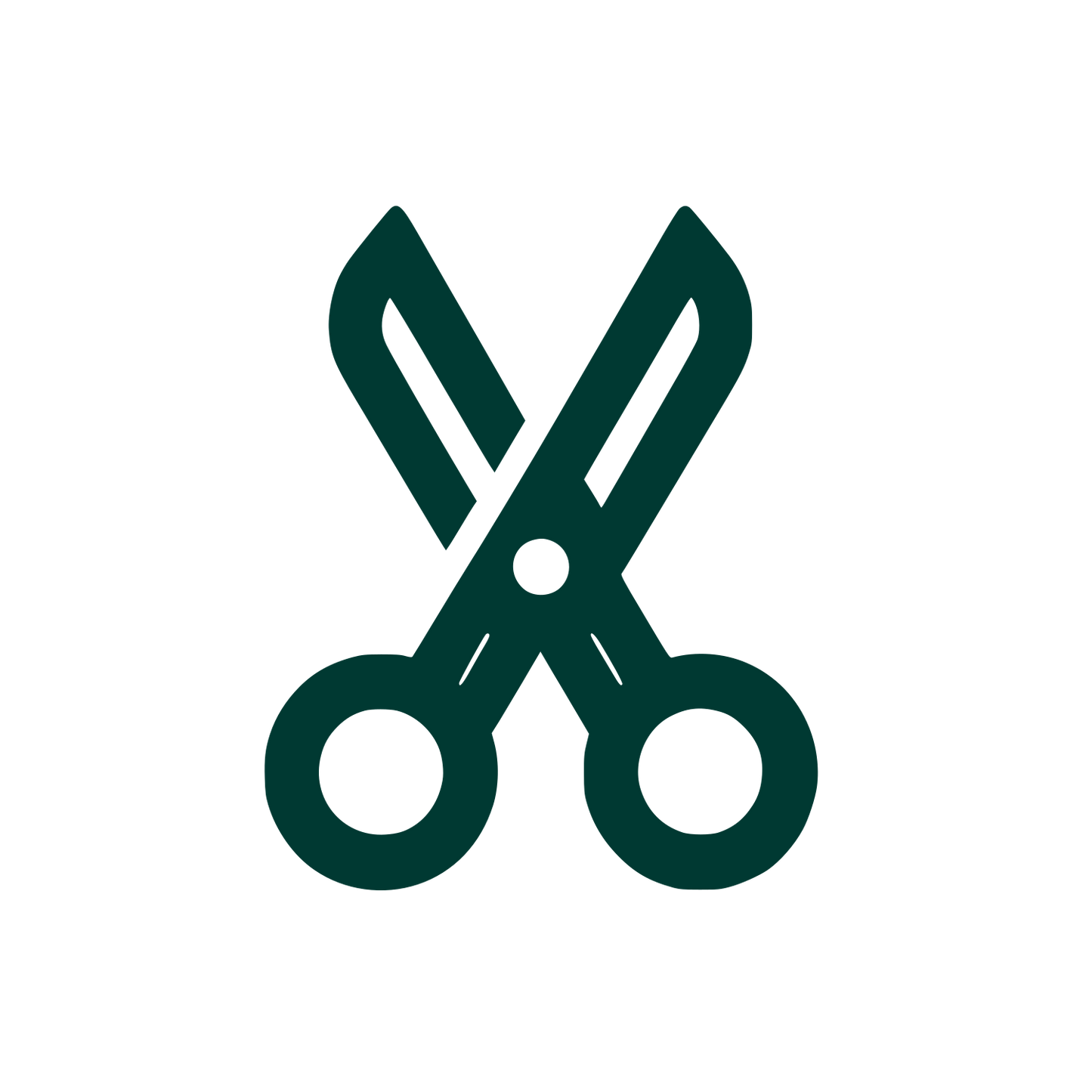 Scissors Symbol Logo #003932