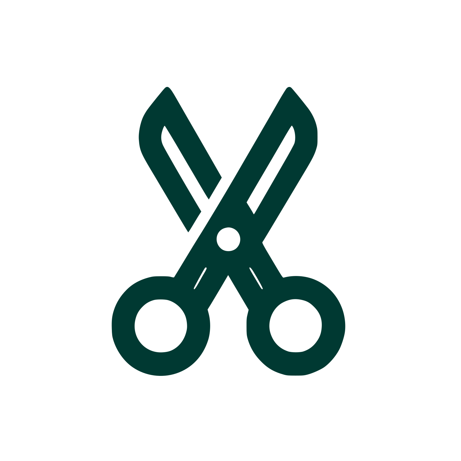 Scissors Symbol Logo #003932