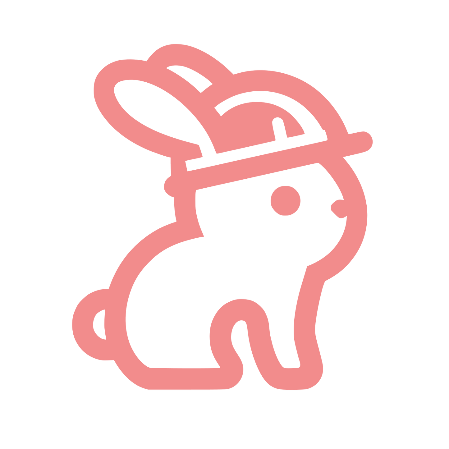 Rabbit with Hat Logo #F28C8C