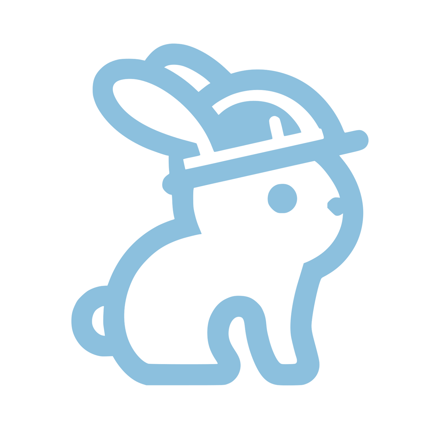 Rabbit with Hat Logo #8CC0DE