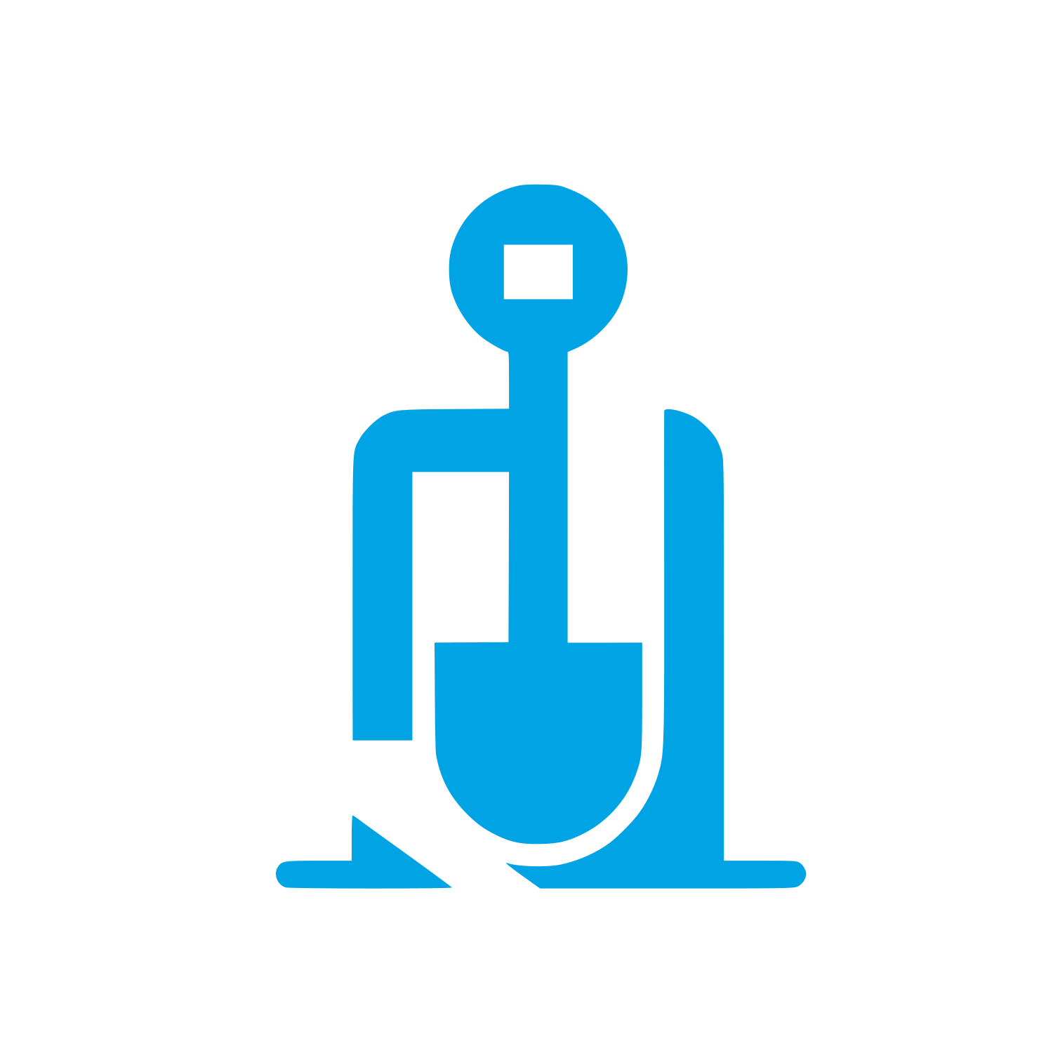 Abstract Shovel Logo #00a3e4