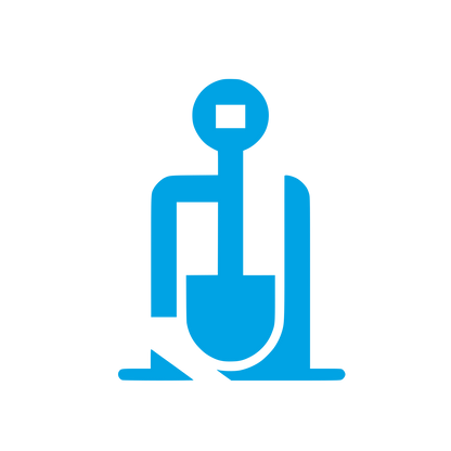 Abstract Shovel Logo #00a3e4