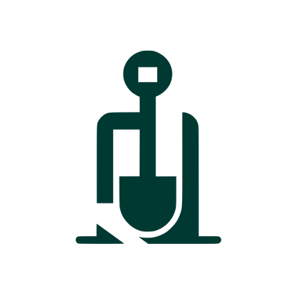 Abstract Shovel Logo #003932