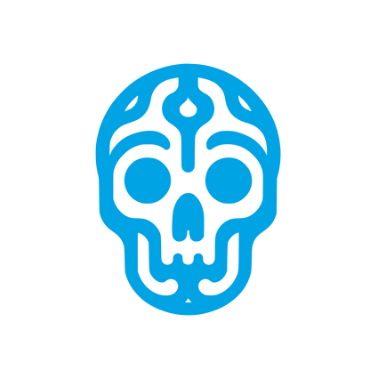 Decorative Skull Logo #00a3e4