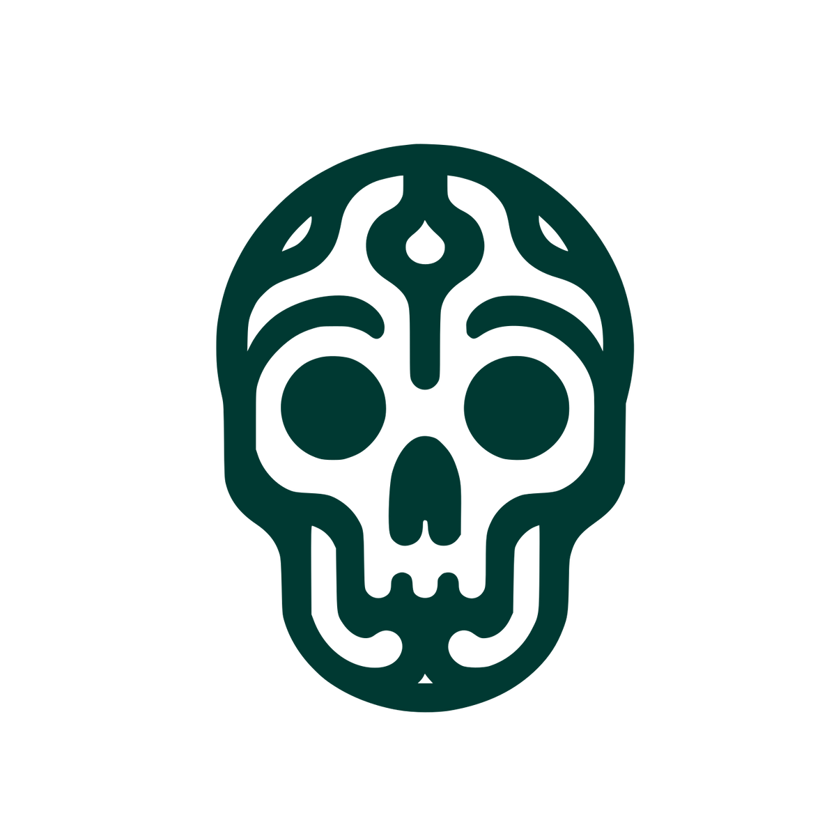 Decorative Skull Logo #003932