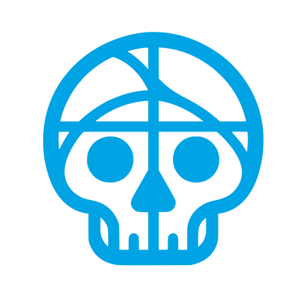 Abstract Skull Logo #00a3e4