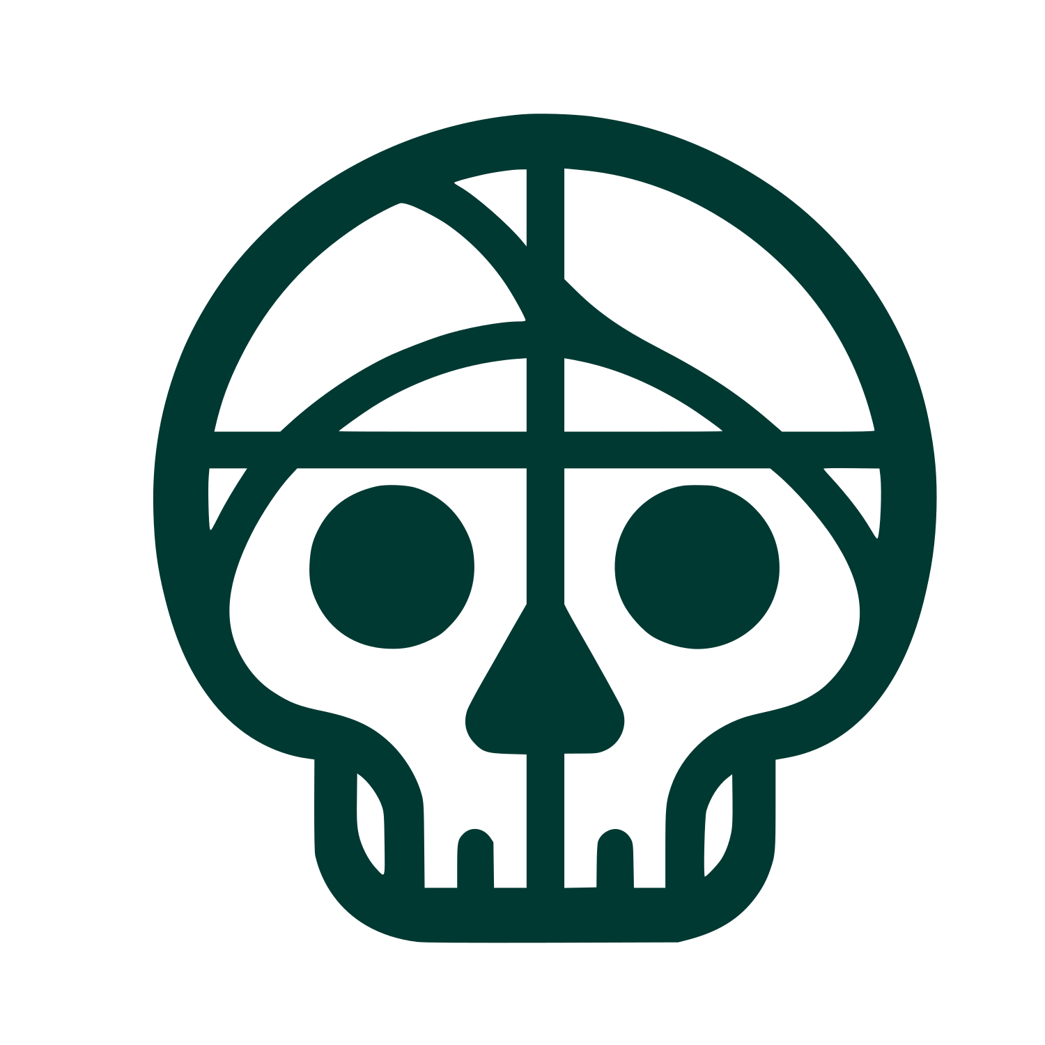 Abstract Skull Logo #003932