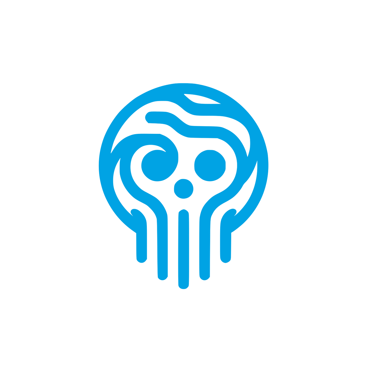 Abstract Skull Logo #00a3e4
