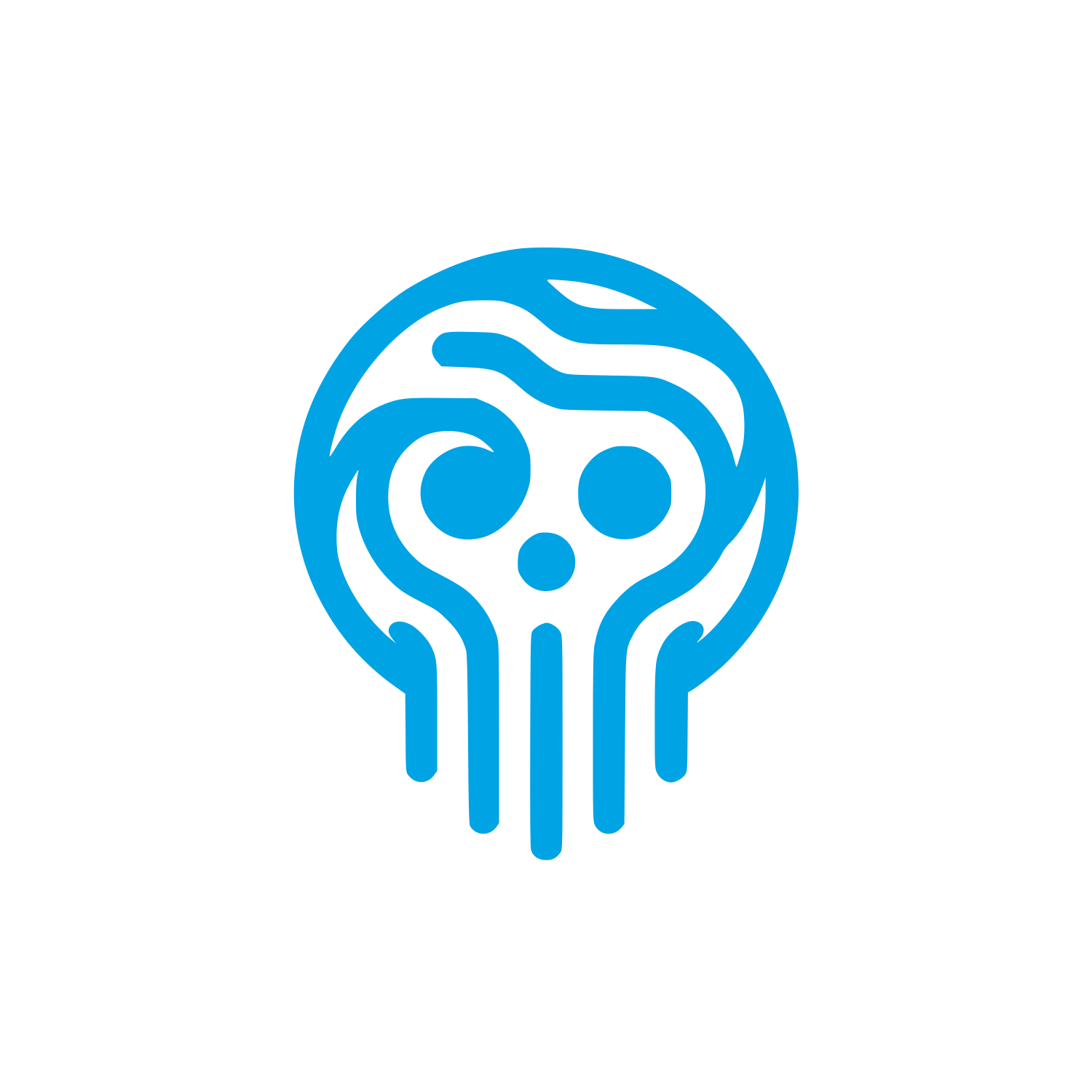 Abstract Skull Logo #00a3e4