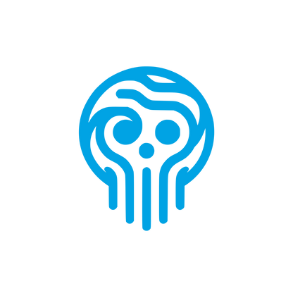 Abstract Skull Logo #00a3e4