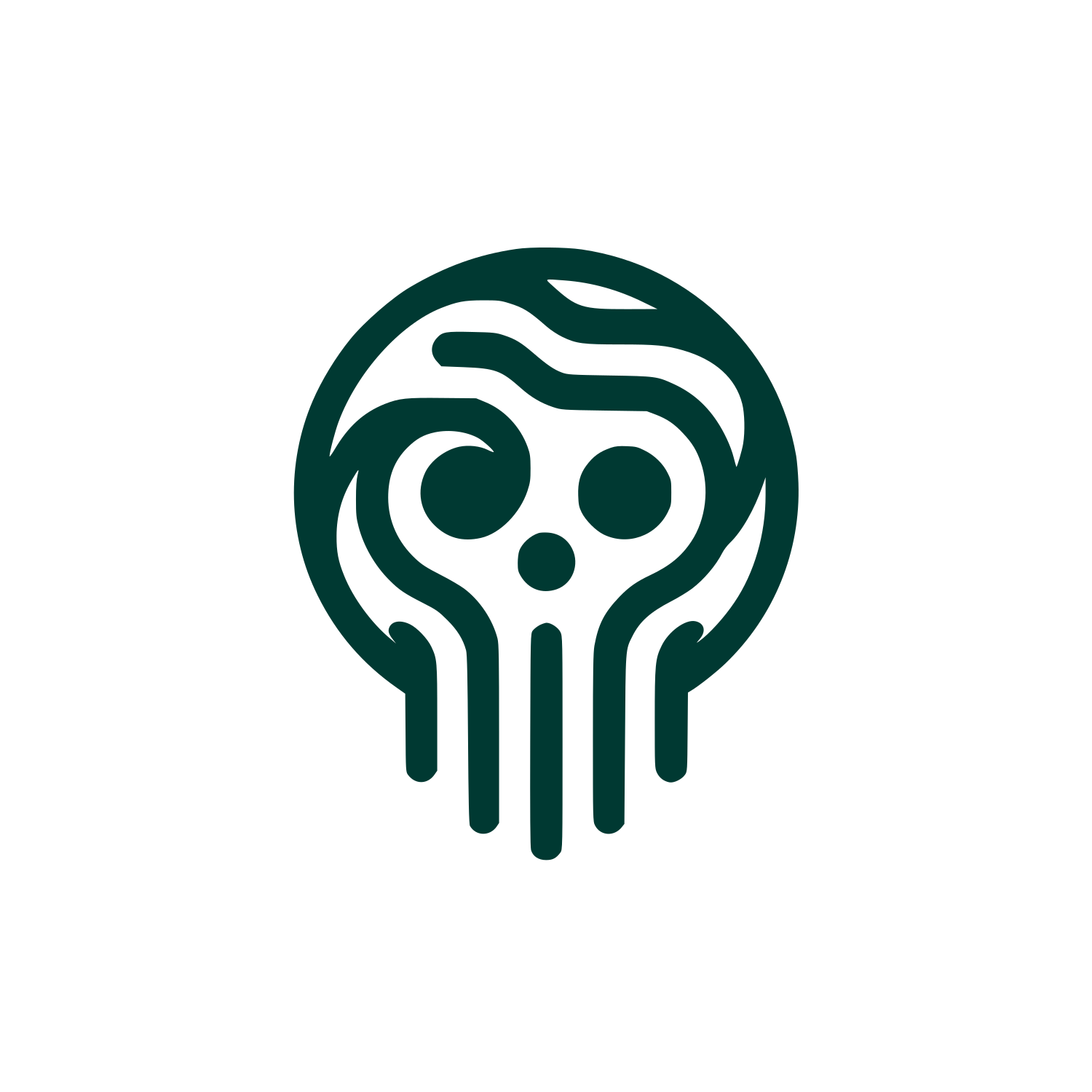 Abstract Skull Logo #003932