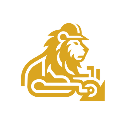 Lion Gear Emblem Logo #DAA520
