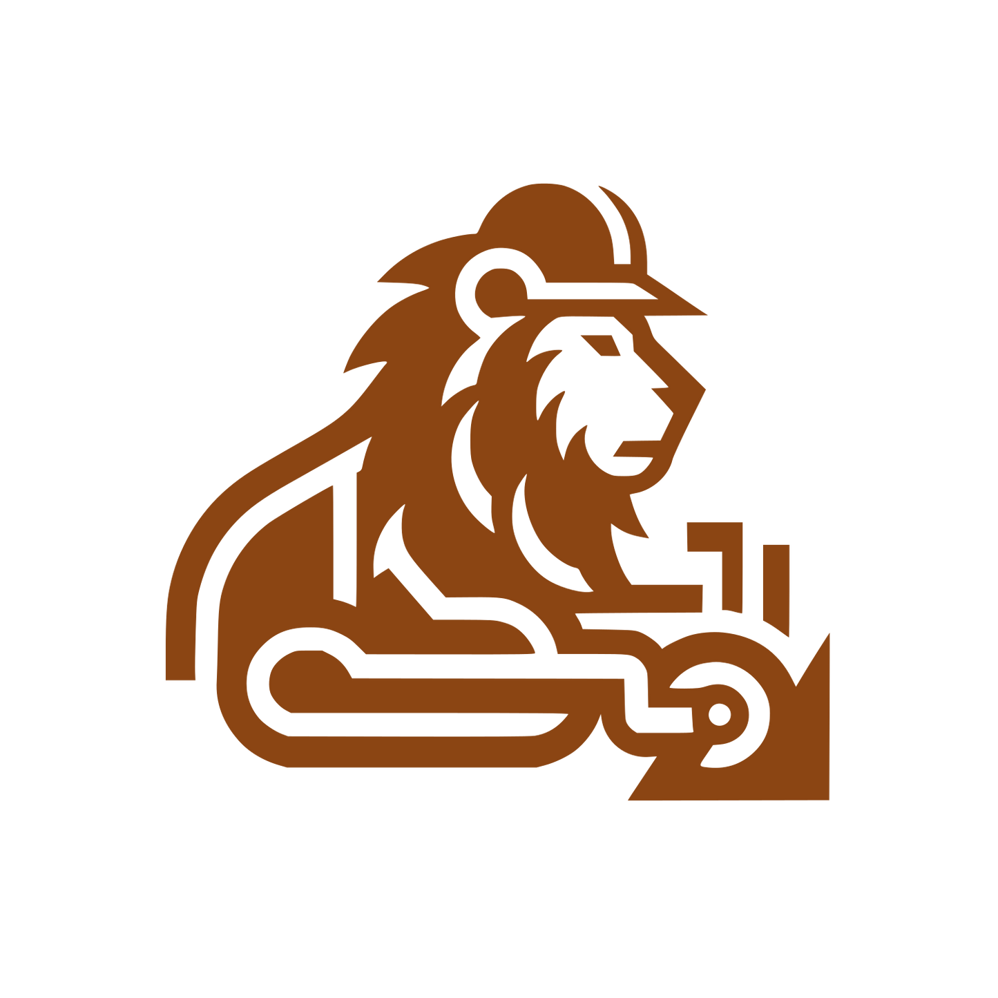 Lion Gear Emblem Logo #8B4513