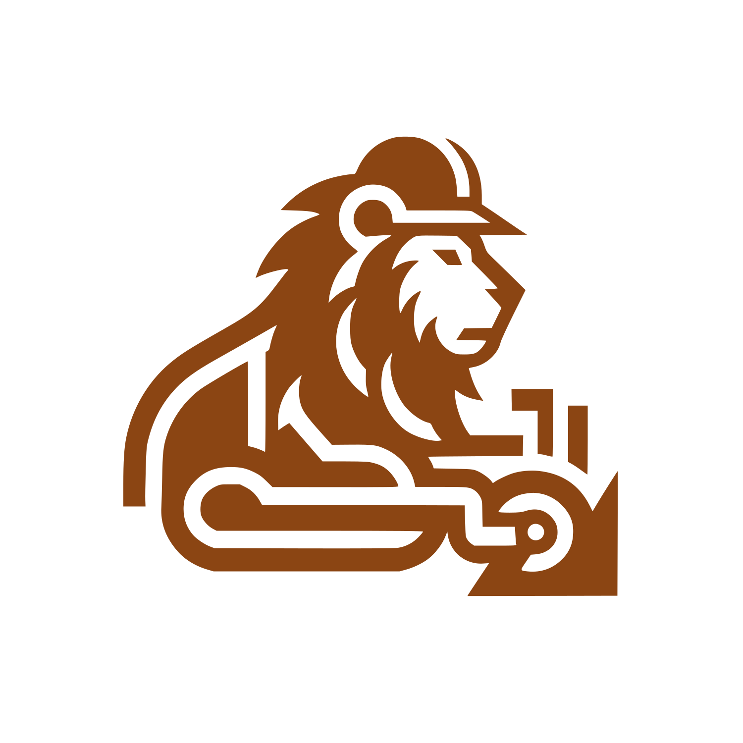 Lion Gear Emblem Logo #8B4513
