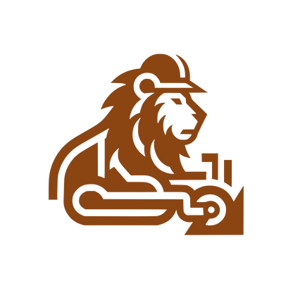 Lion Gear Emblem Logo #8B4513
