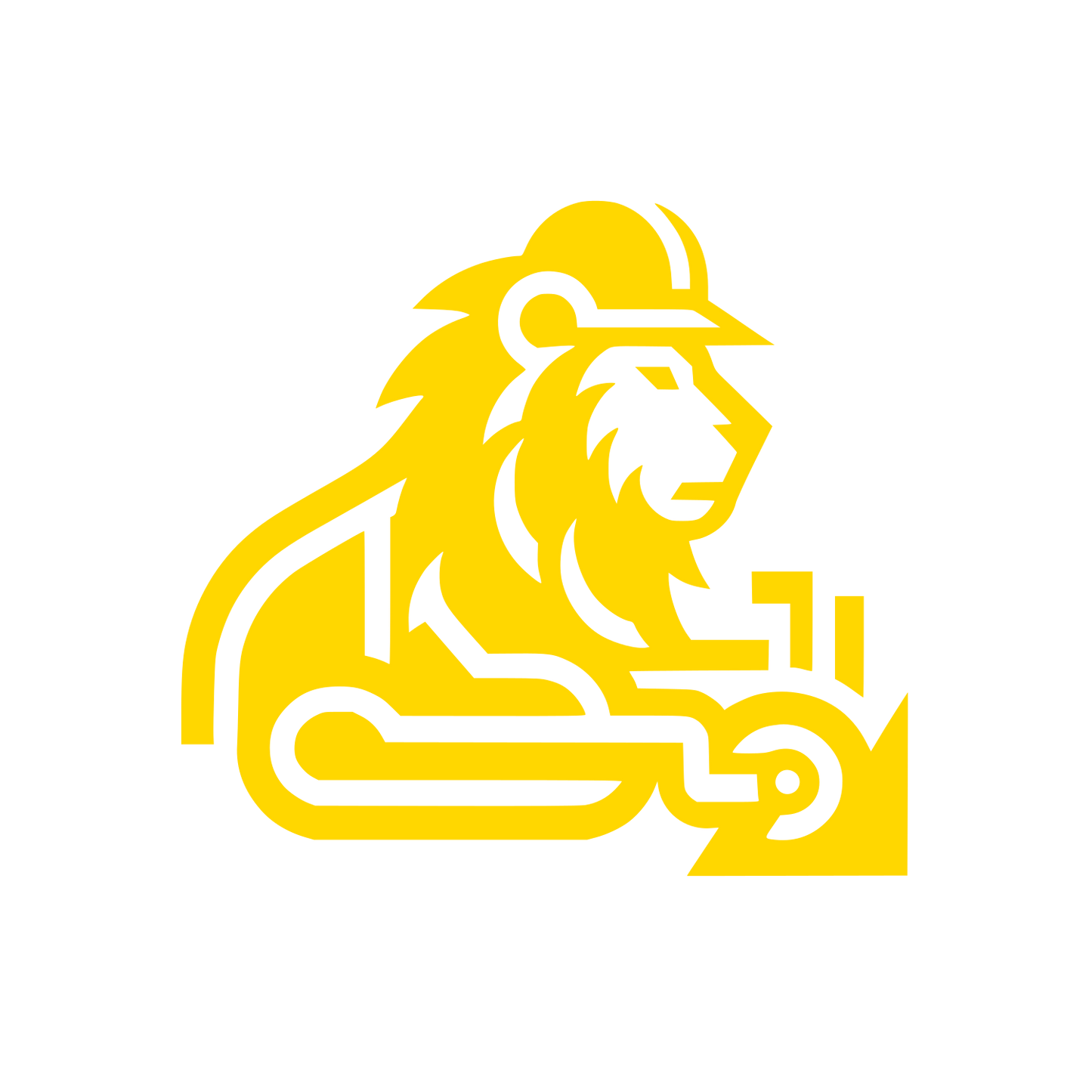 Lion Gear Emblem Logo #FFD700