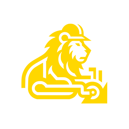 Lion Gear Emblem Logo #FFD700