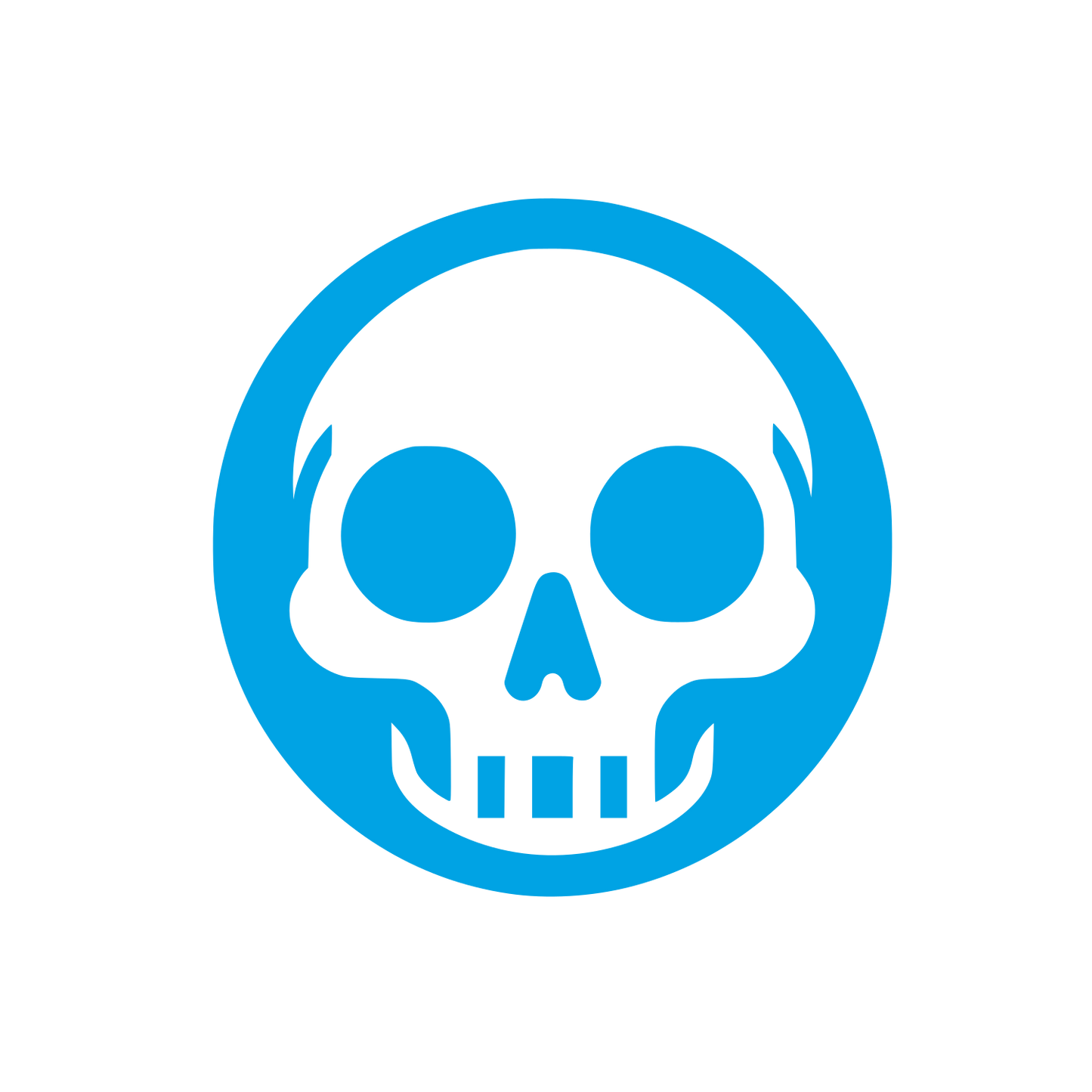 Skull Logo Design #00a3e4