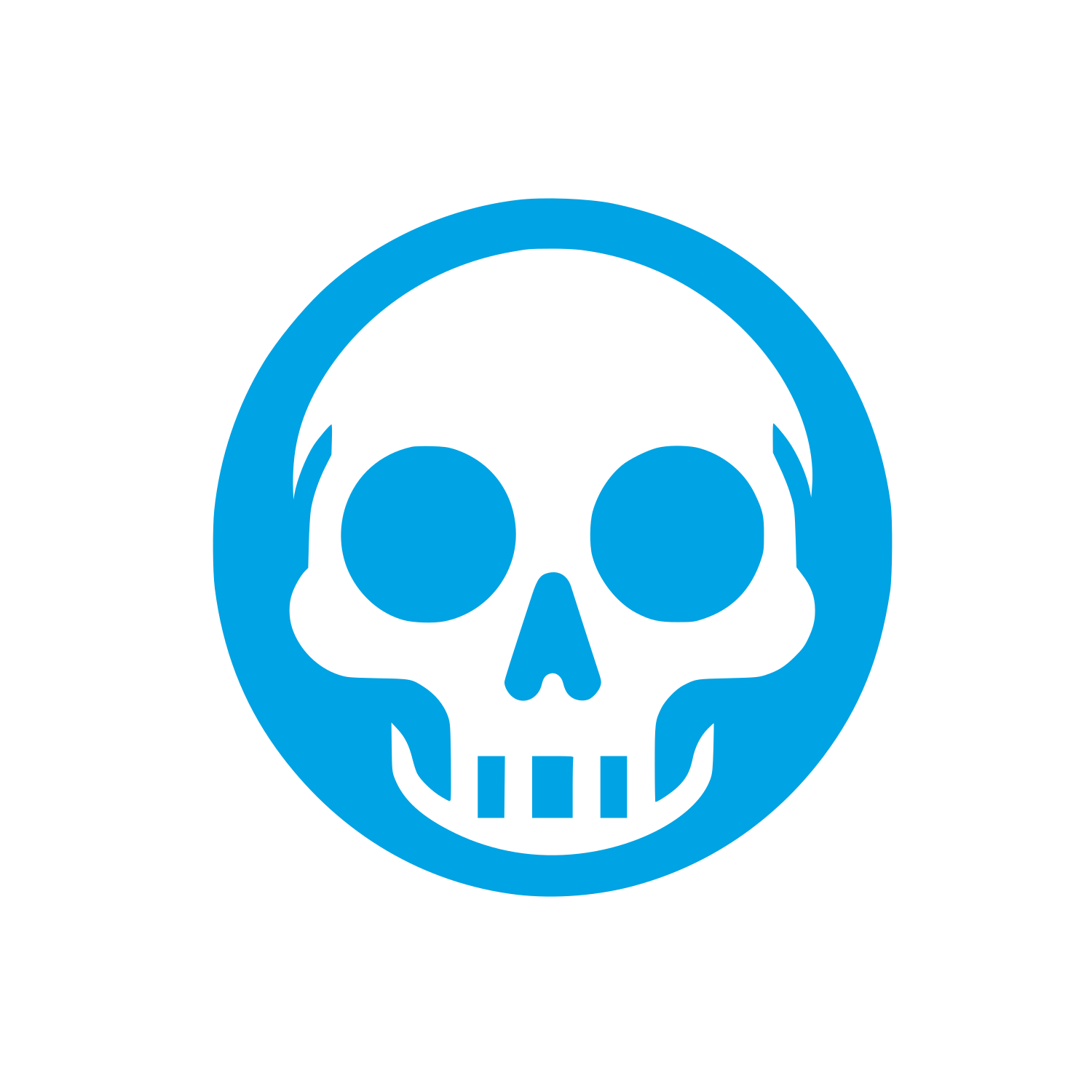 Skull Logo Design #00a3e4