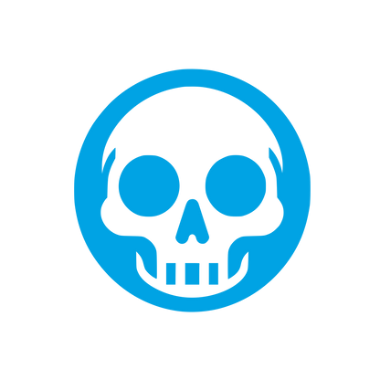 Skull Logo Design #00a3e4