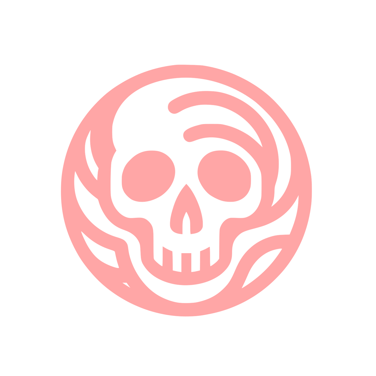 Skull Circle Logo #ffa6a6