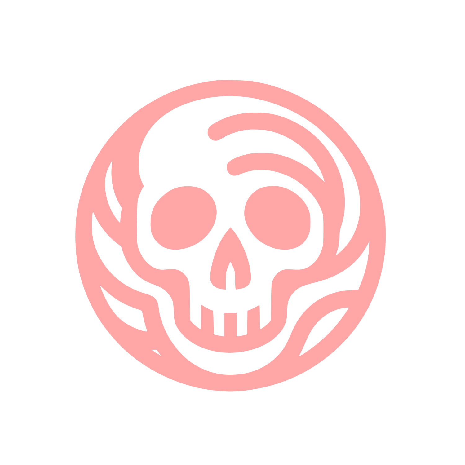 Skull Circle Logo #ffa6a6