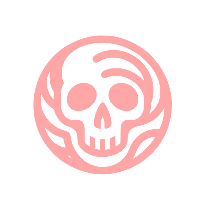 Skull Circle Logo #ffa6a6