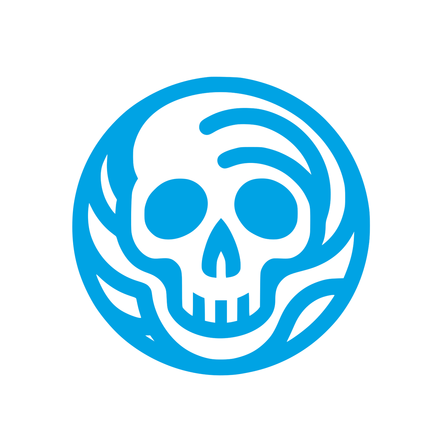 Skull Circle Logo #00a3e4