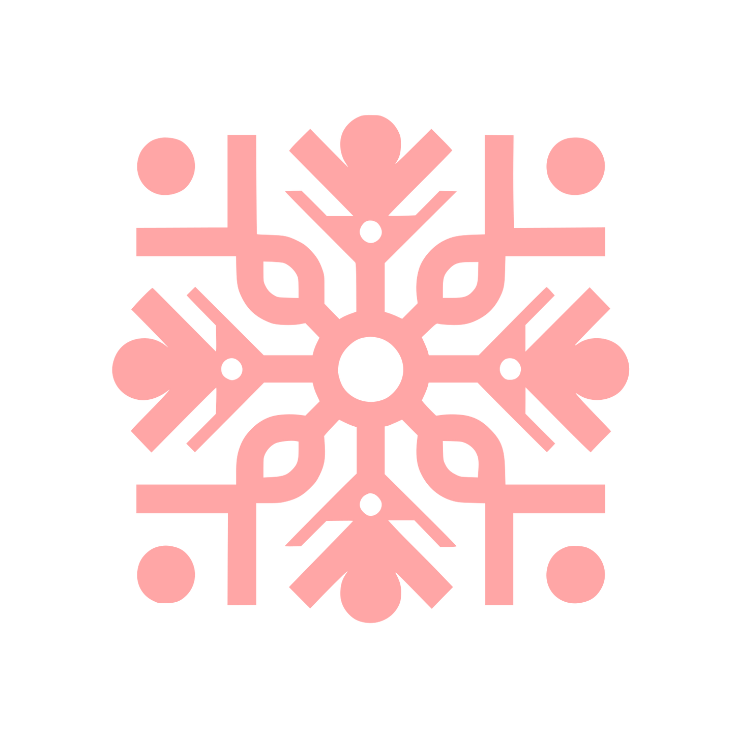 Symmetric Snowflake Logo #ffa6a6