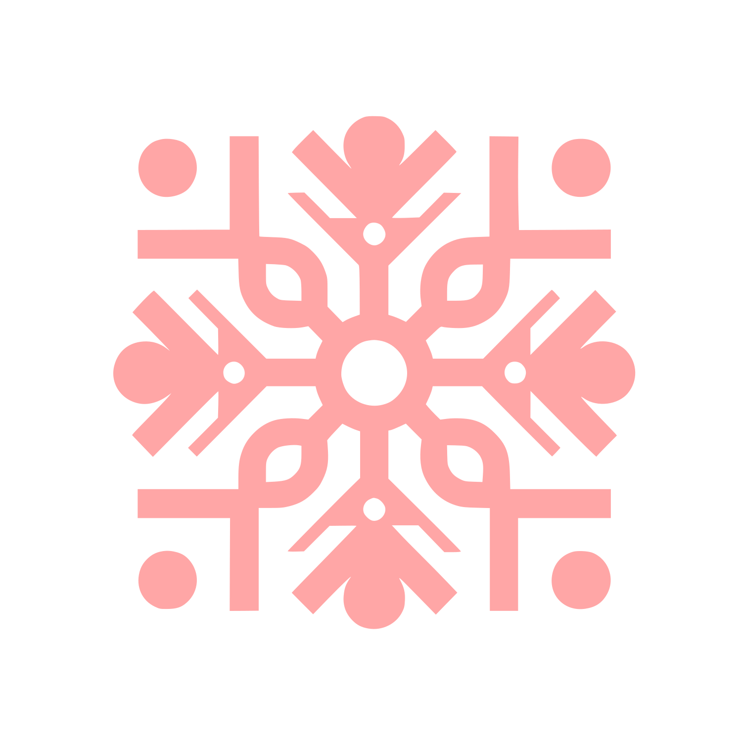Symmetric Snowflake Logo #ffa6a6