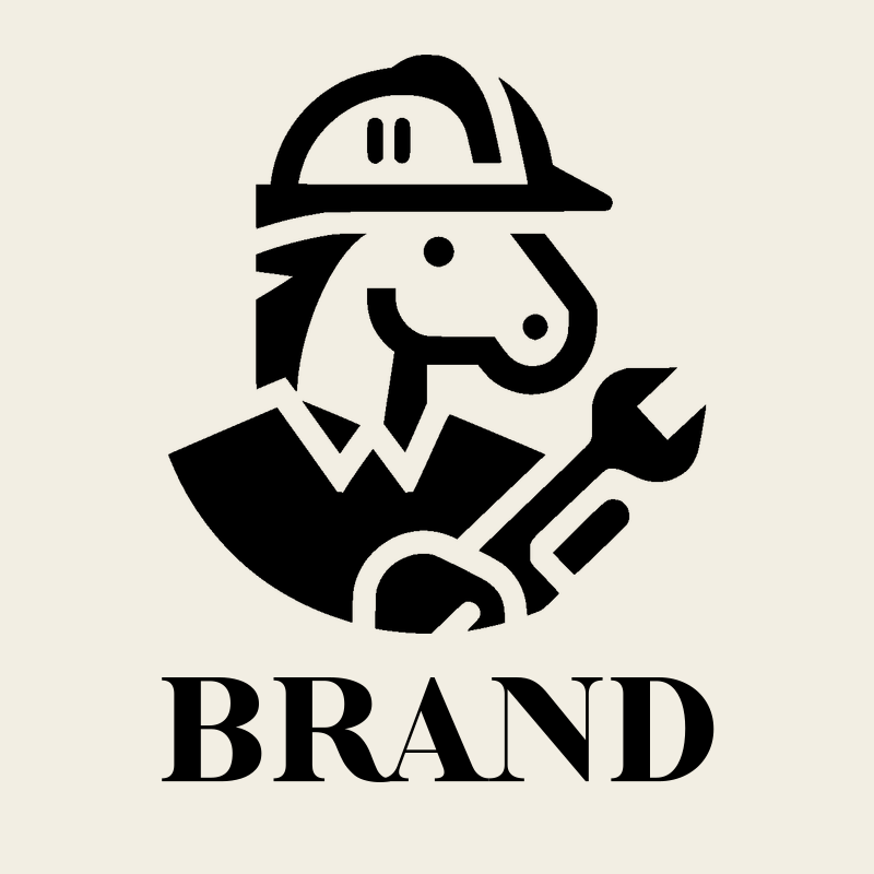 Horse with Hard Hat and Wrench Logo preview