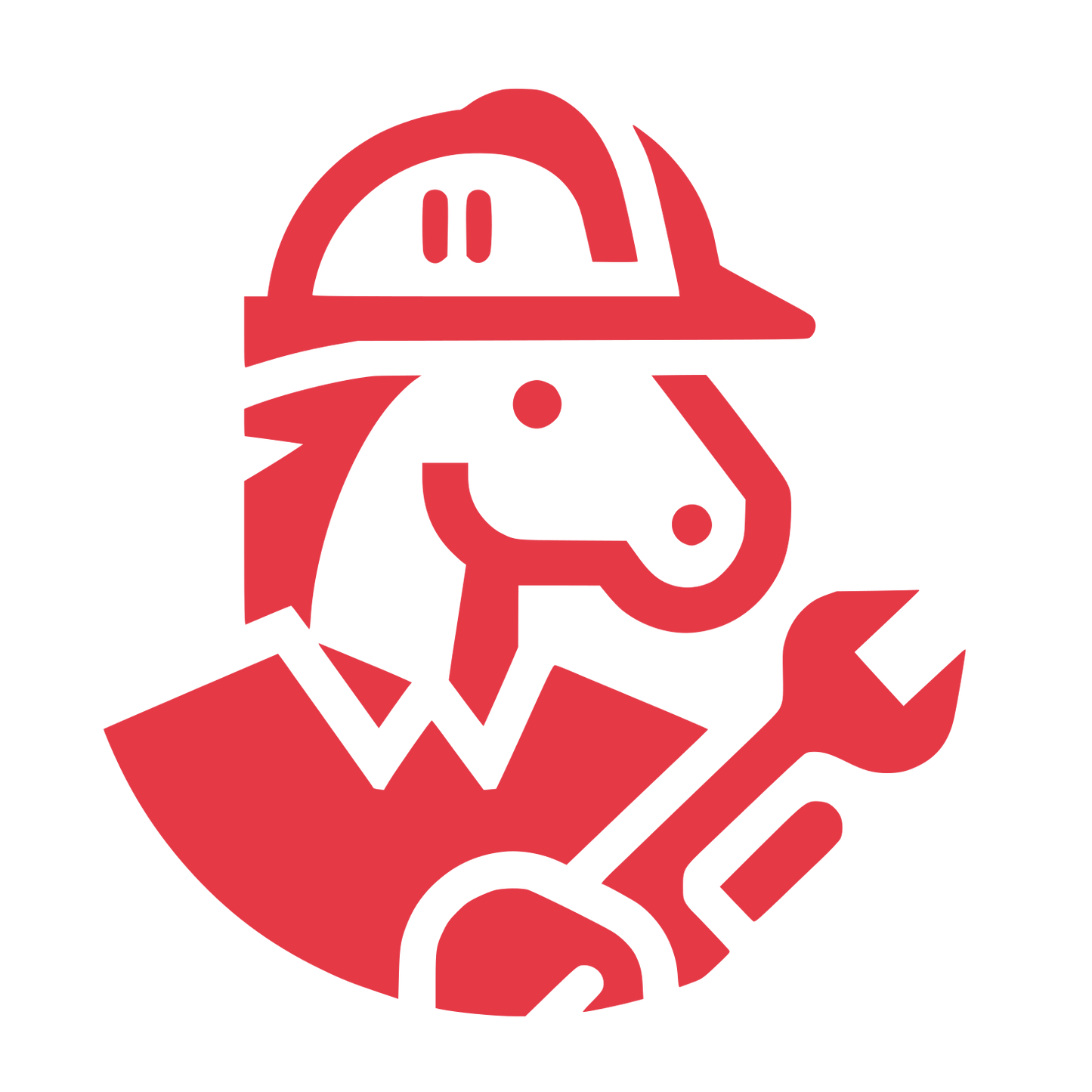 Horse Hard Hat Wrench Logo #E63946