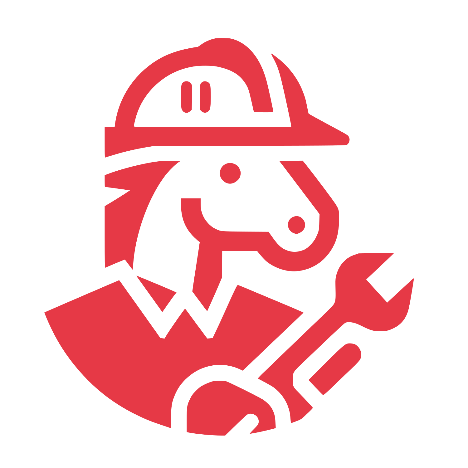Horse Hard Hat Wrench Logo #E63946
