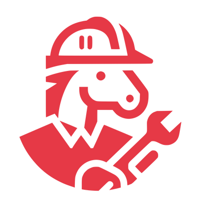 Horse Hard Hat Wrench Logo #E63946
