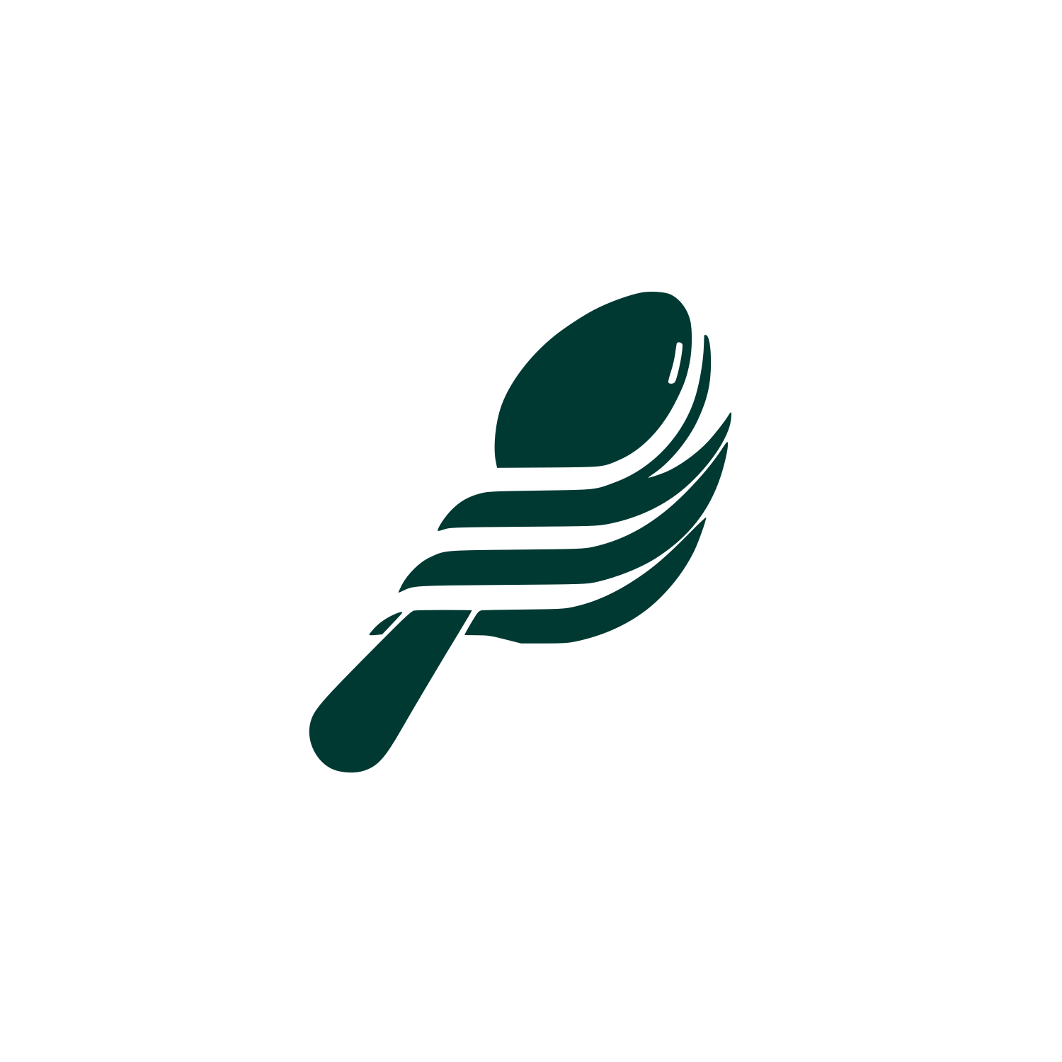 Dynamic Spoon Logo #003932
