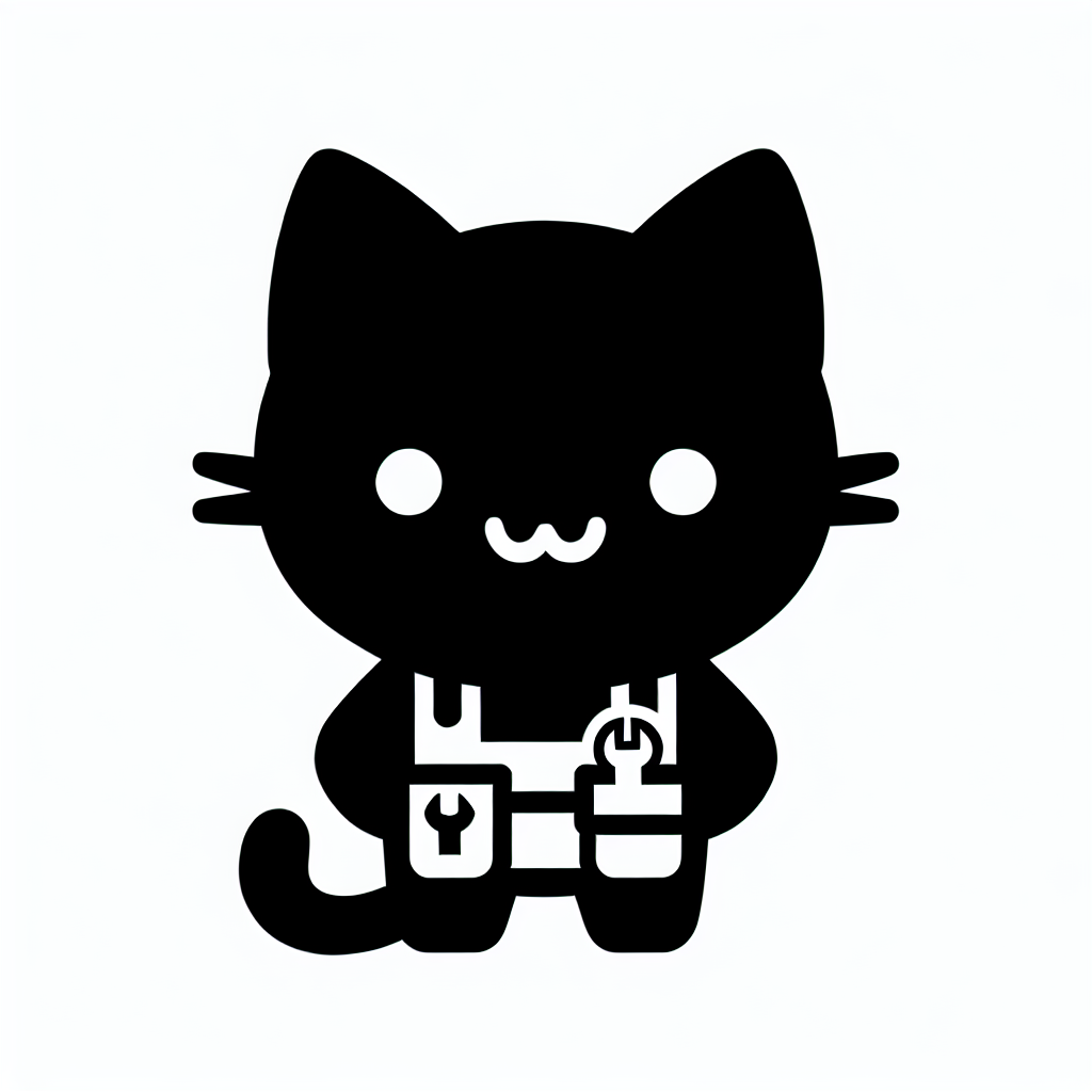 Cat Holding Wrenches Logo