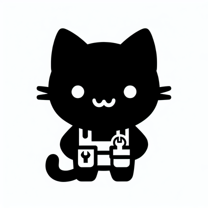 Cat Holding Wrenches Logo