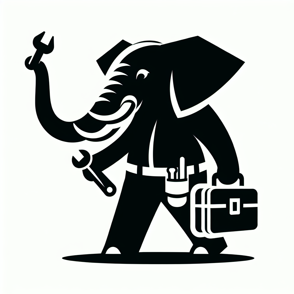 Elephant Mechanic Wrench Logo