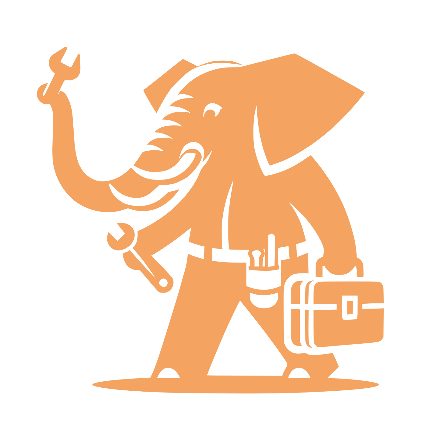 Elephant Mechanic Wrench Logo #F4A460