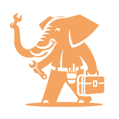Elephant Mechanic Wrench Logo #F4A460